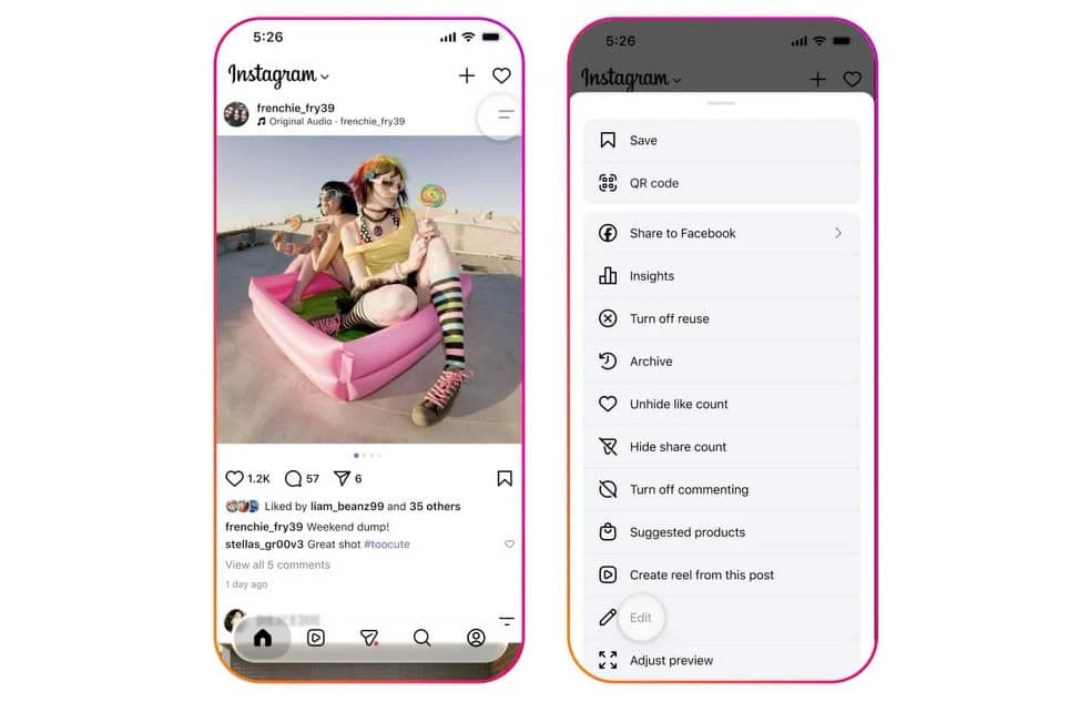 Instagram дозволив змінювати музику у вже опублікованих дописах без втрати лайків і переглядів